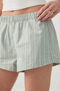 Mid Rise Poplin Boxer Shorts