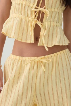 Mid Rise Pull On Wide Leg Pant