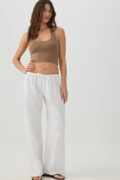 Mid Rise Pull On Wide Leg Pant