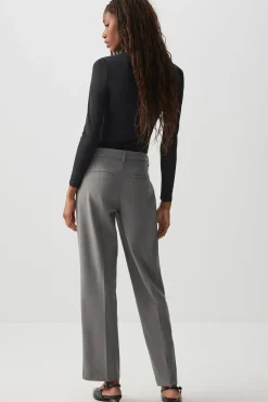 Mid Rise Straight Leg Trousers