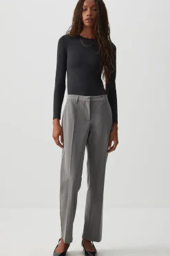 Mid Rise Straight Leg Trousers