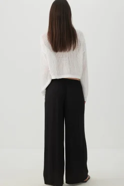 Mid Rise Wide Leg Pants