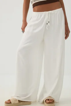 Mid Rise Wide Leg Pants