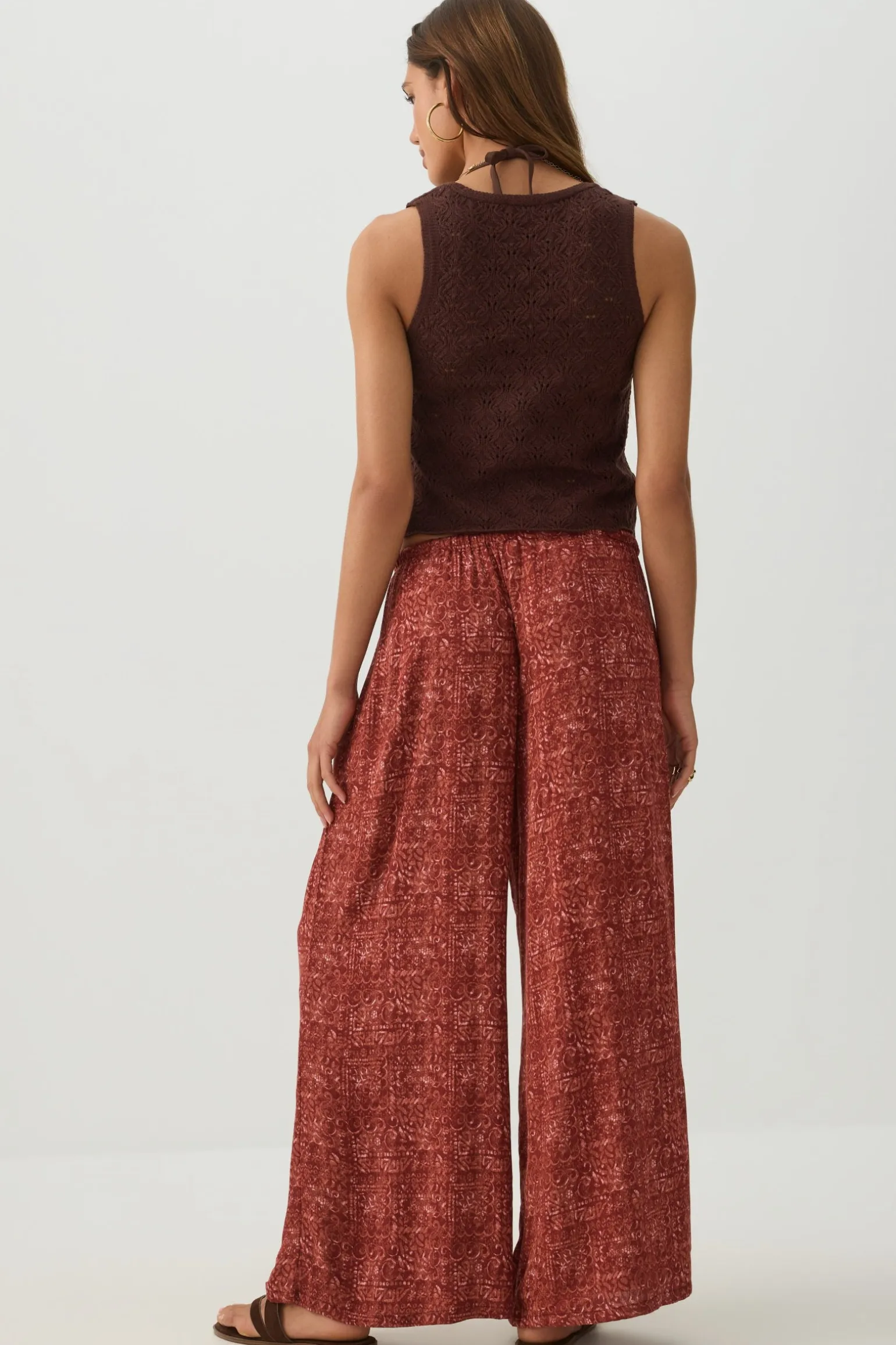 Mid Rise Wide Leg Pants