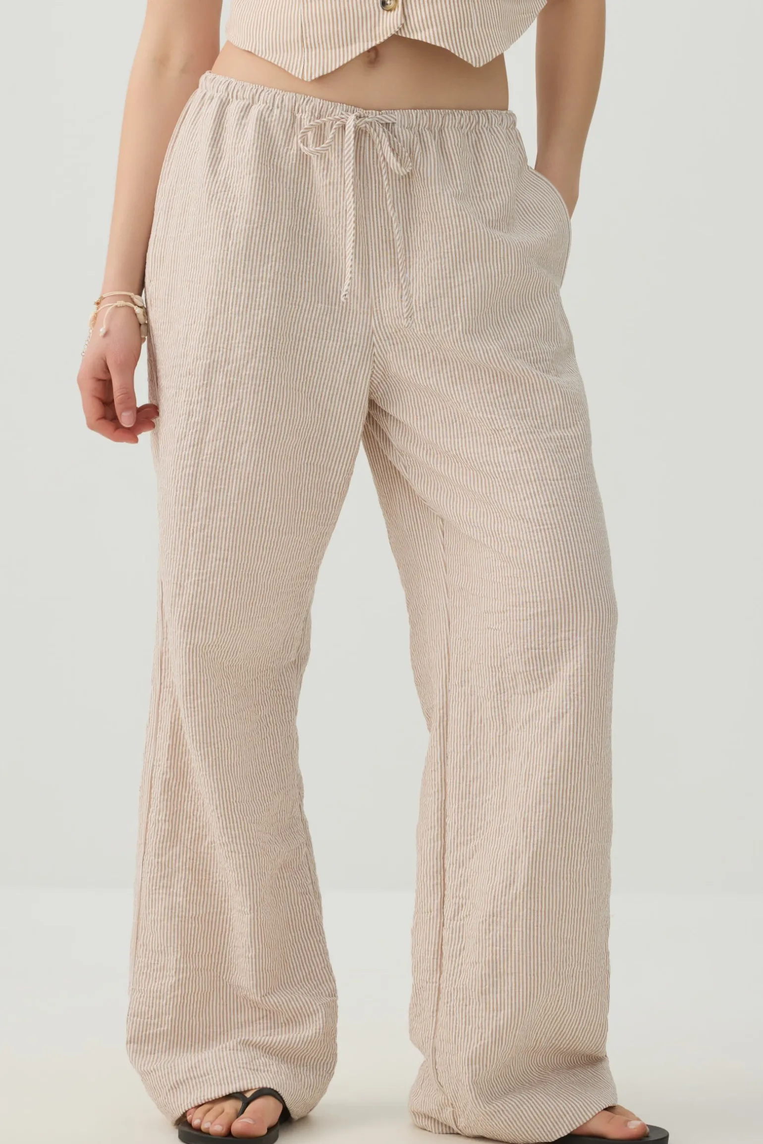 Mid Rise Wide Leg Pants