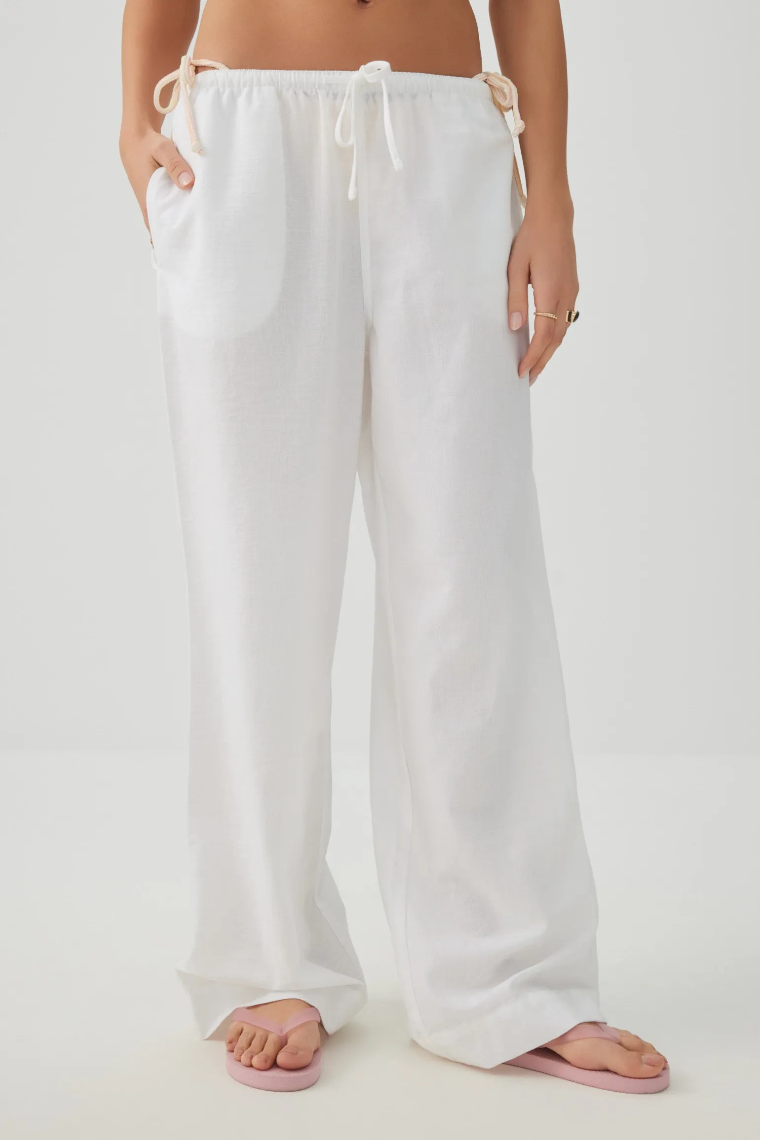 Mid Rise Wide Leg Pants