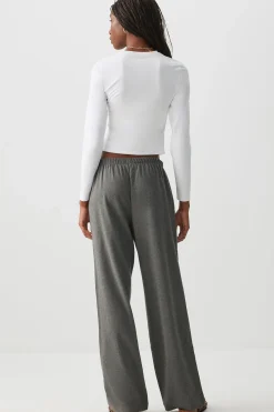Mid Rise Wide Leg Pants
