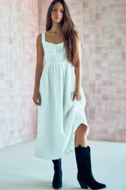 Milkmaid Midi Dress