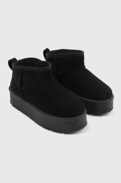 Mini Faux Sheepskin Platform Boots
