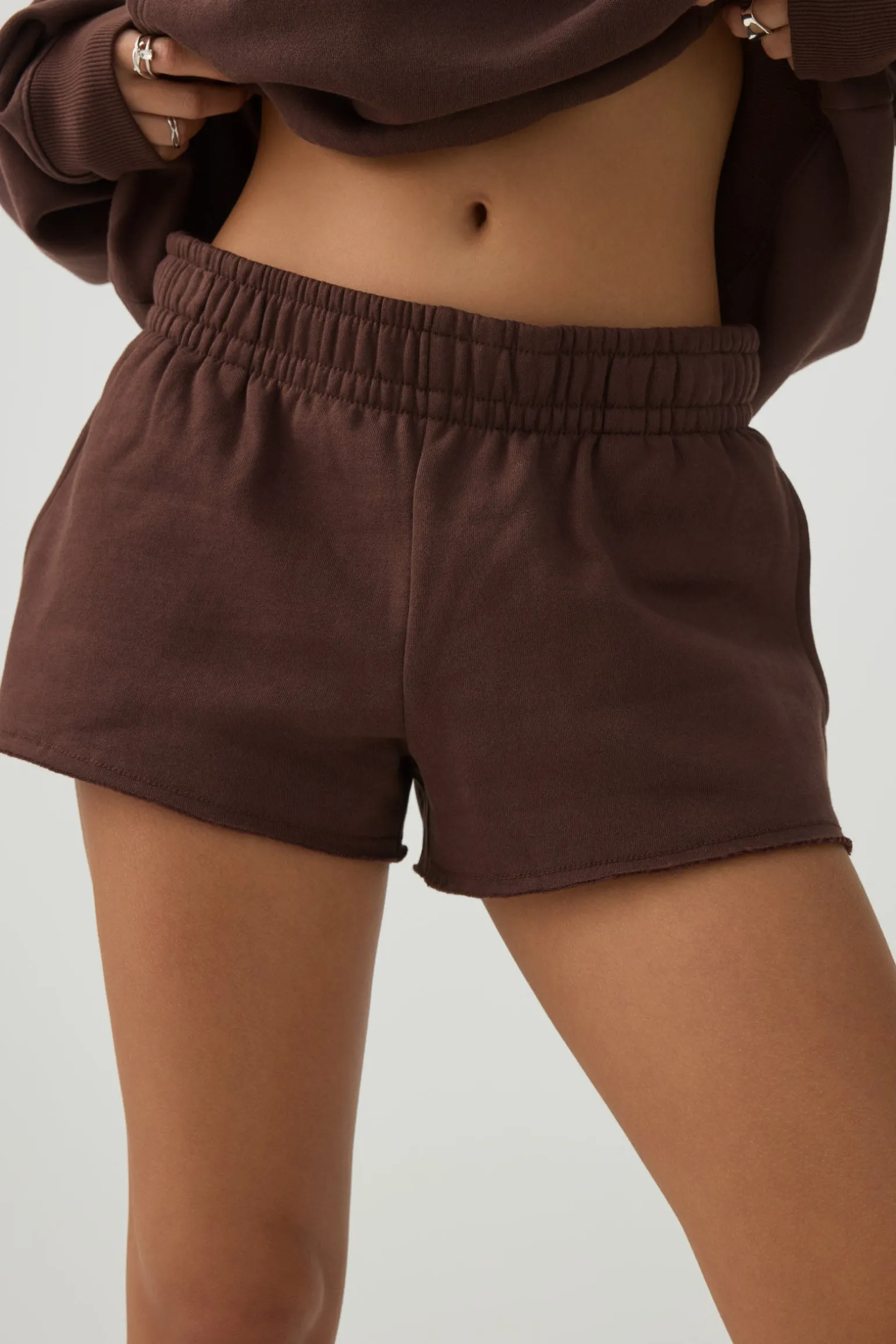 Mini Fleece Knit Low Rise Shorts