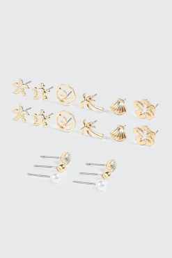 Mixed Shape Stud Earring Set
