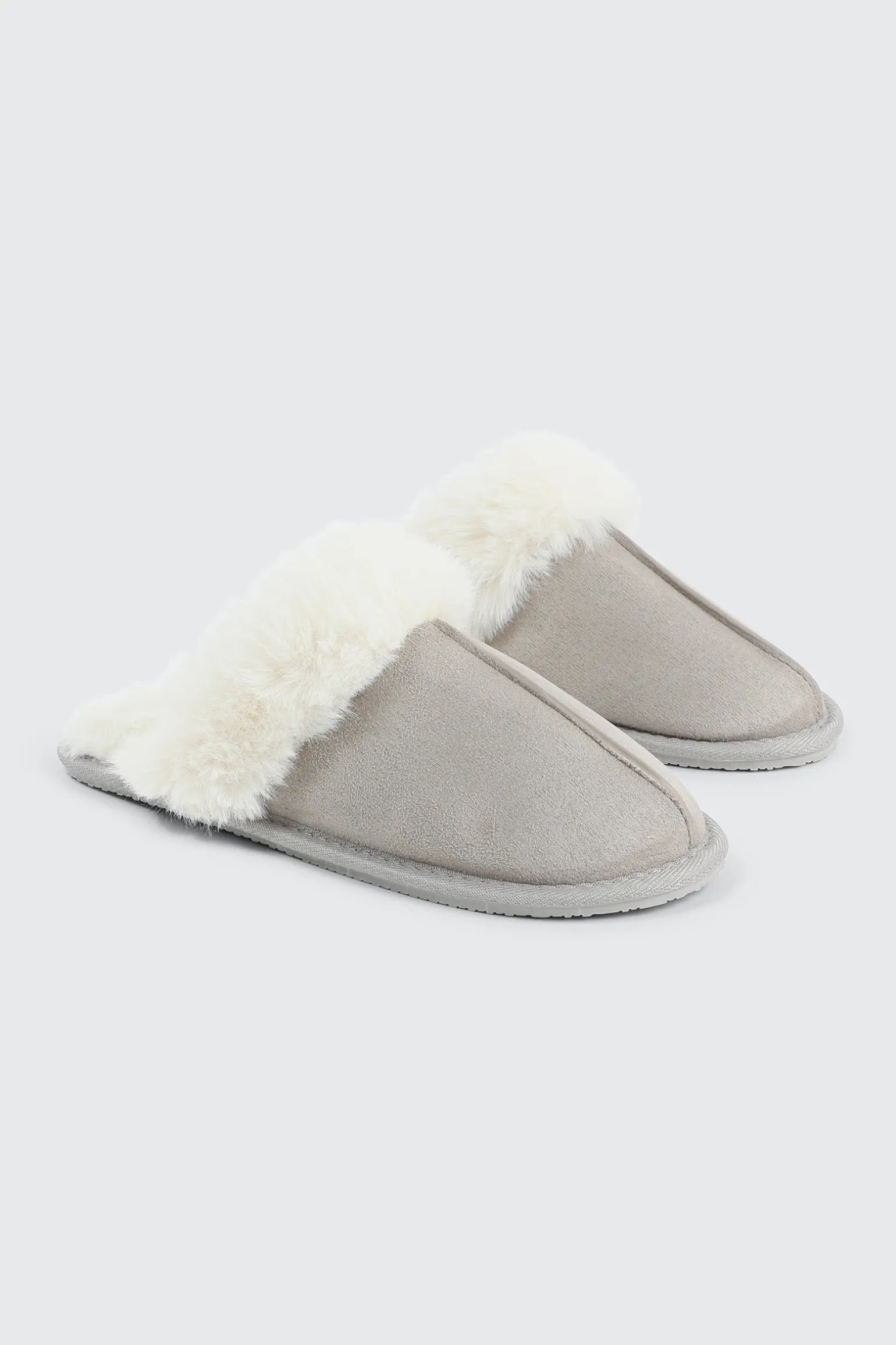 Mule Slippers with Fur Lining