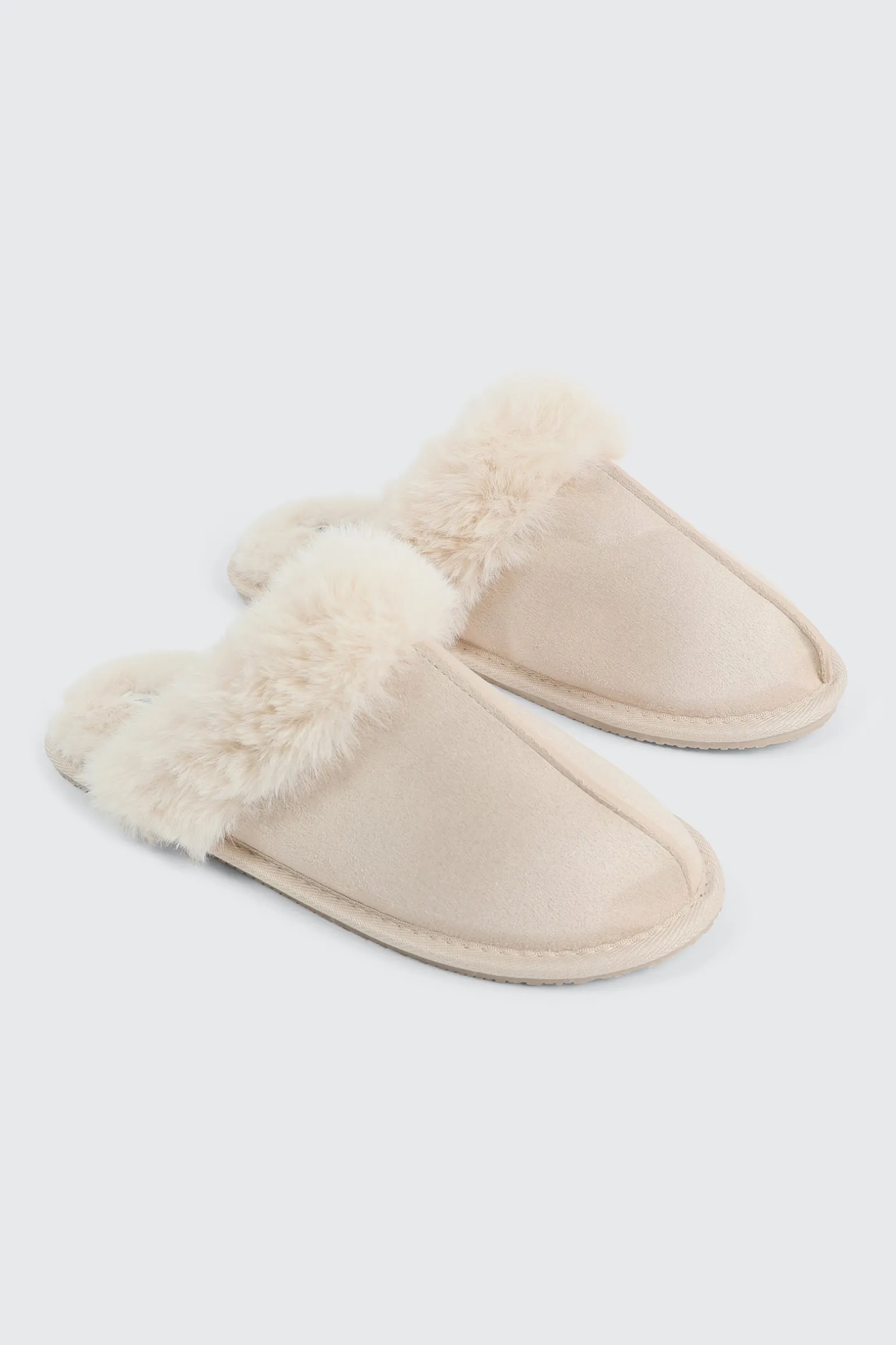 Mule Slippers with Fur Lining