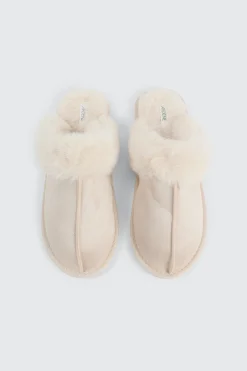 Mule Slippers with Fur Lining