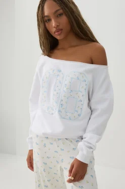 Off Shoulder Fleece Top