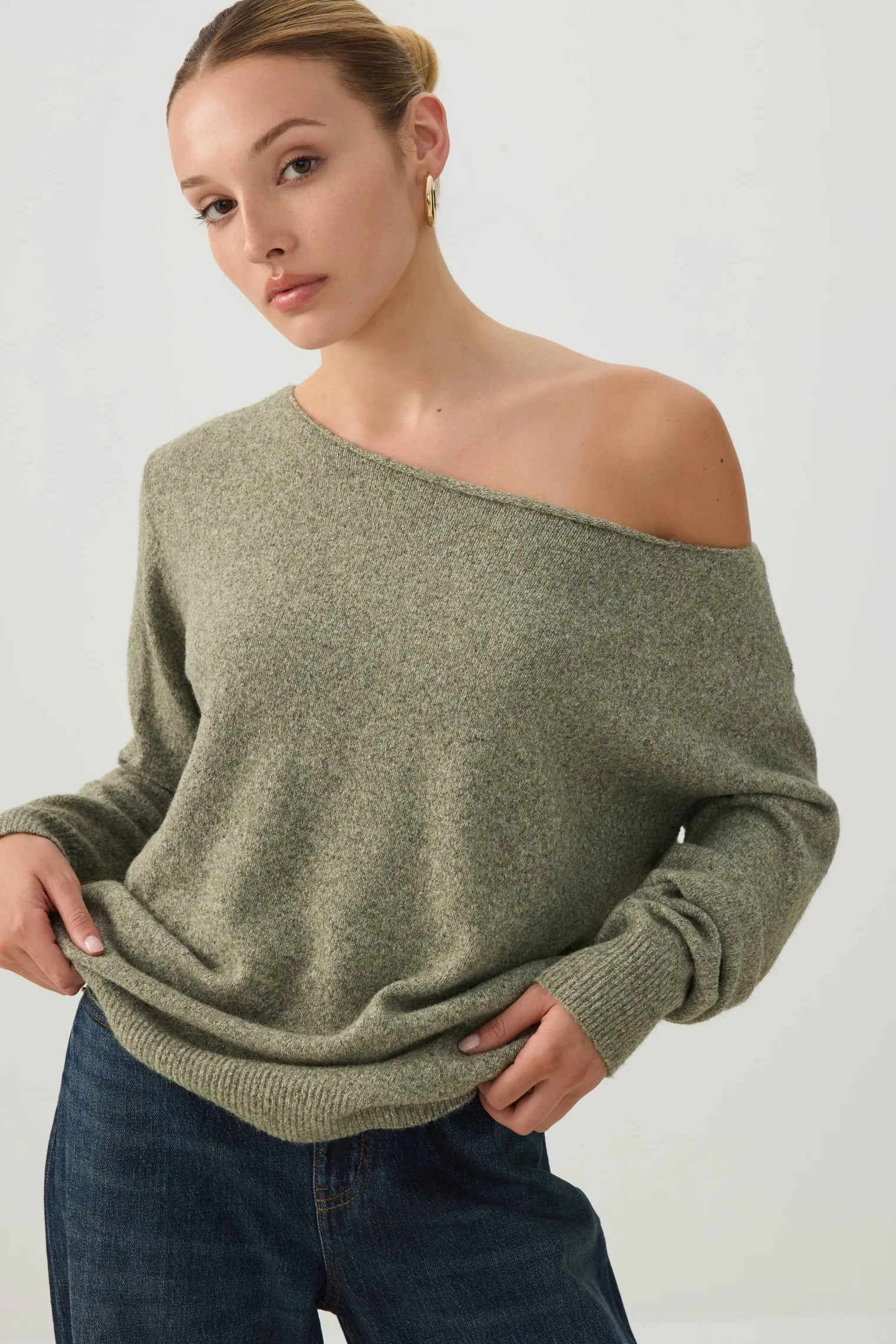 Off Shoulder Knit Sweater