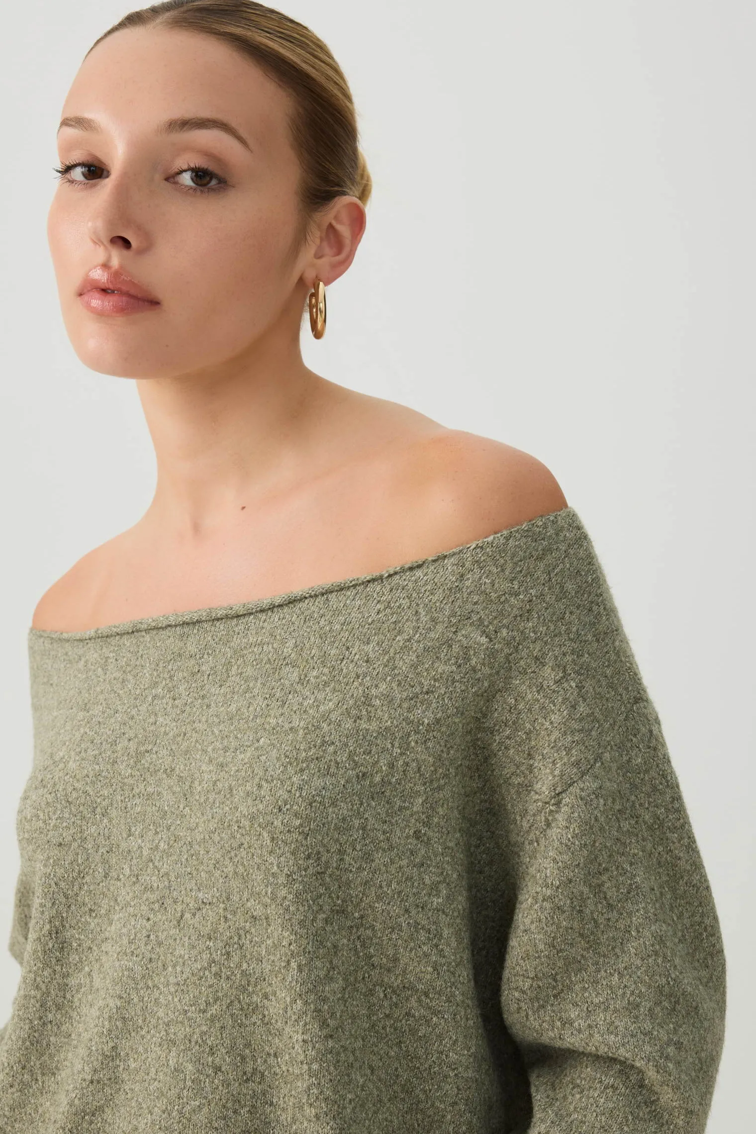 Off Shoulder Knit Sweater