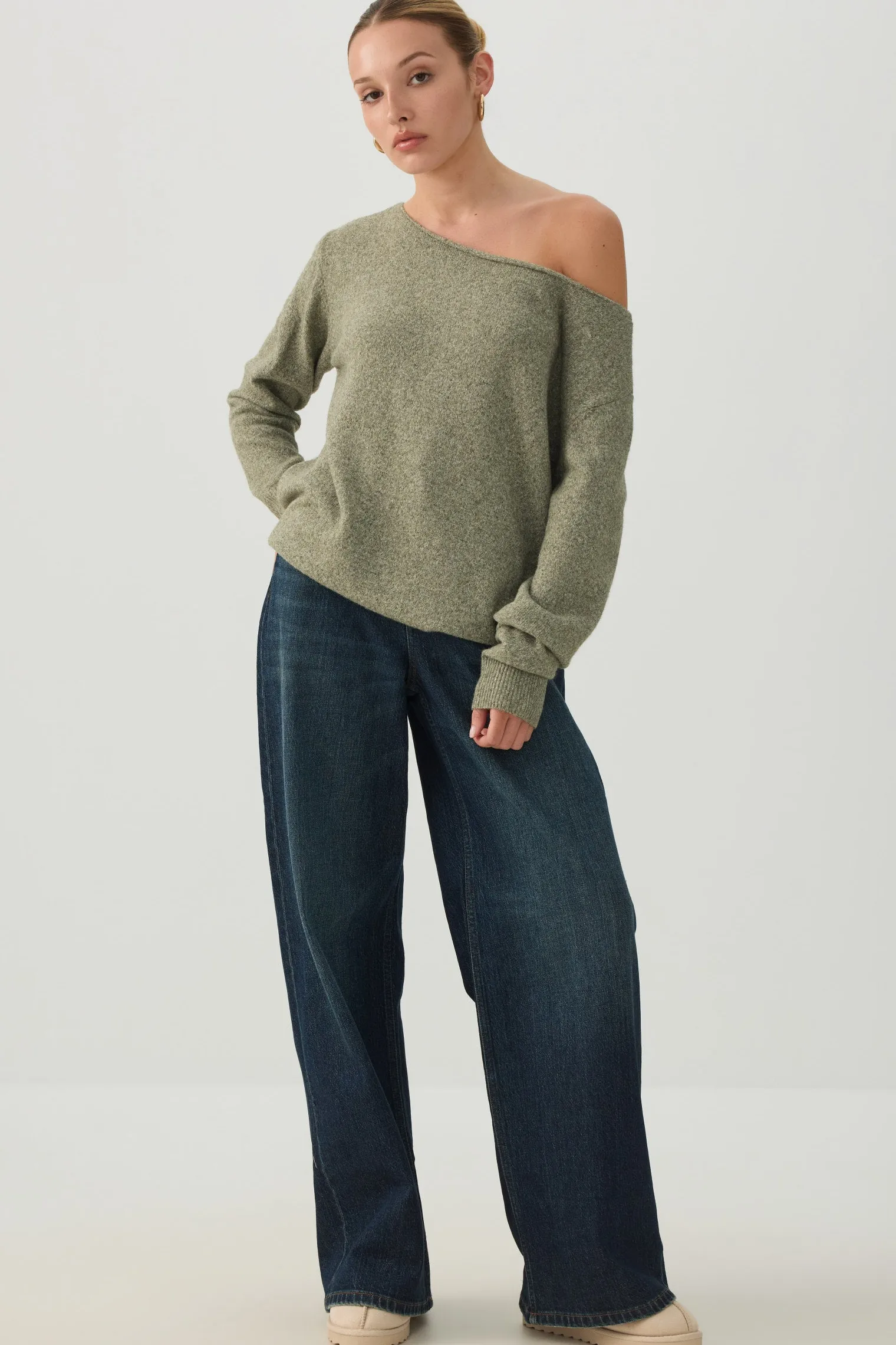 Off Shoulder Knit Sweater