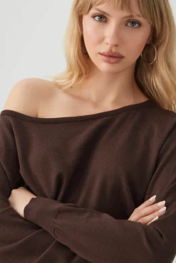 Off Shoulder Knit Sweater
