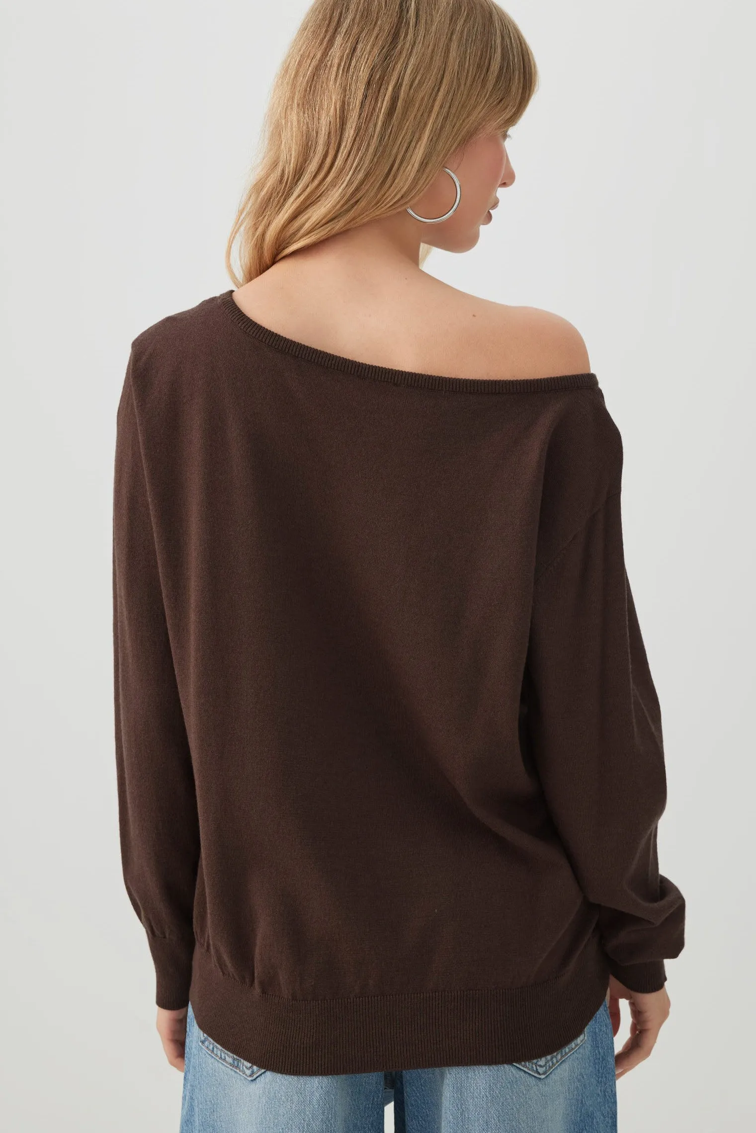 Off Shoulder Knit Sweater
