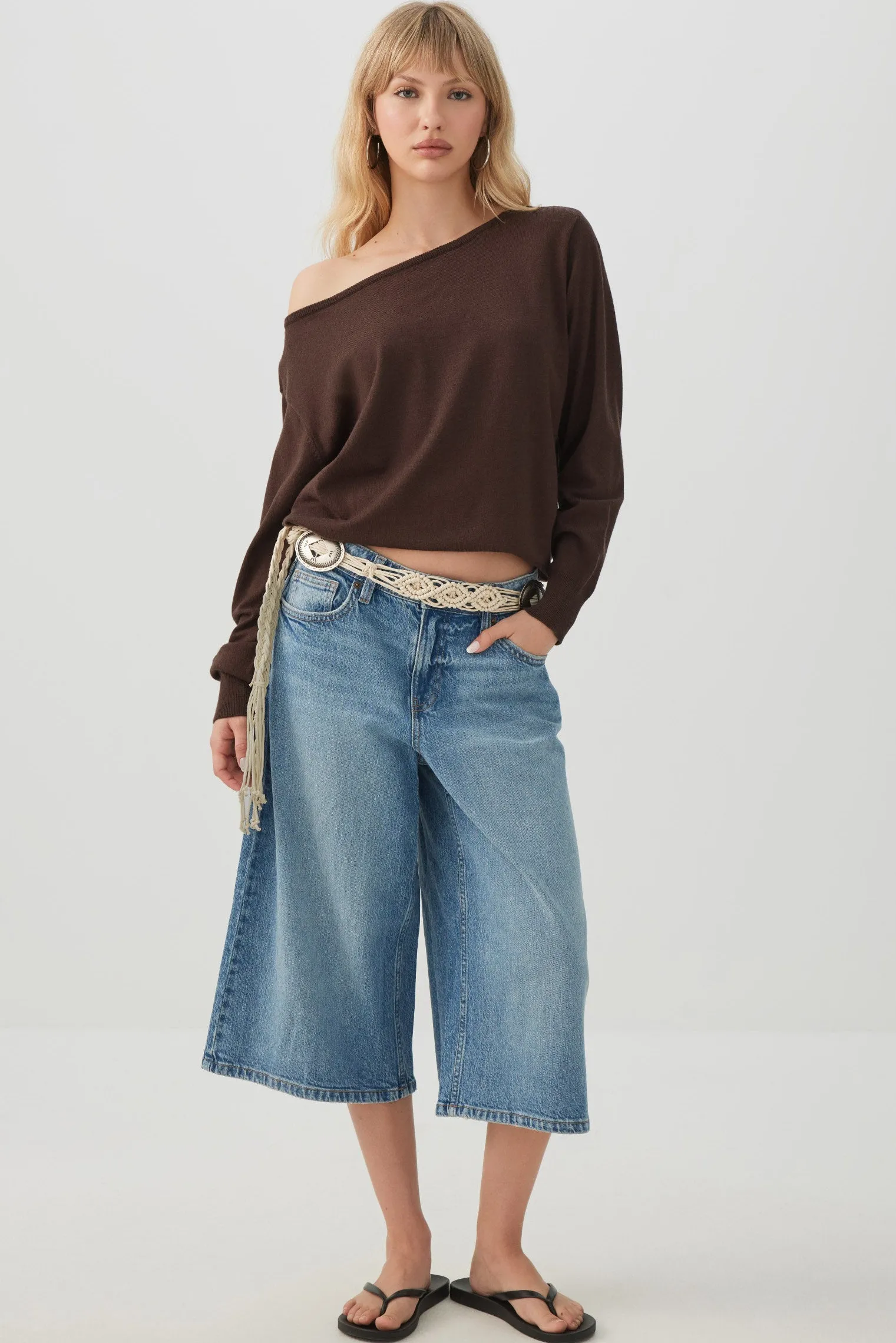 Off Shoulder Knit Sweater