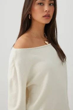 Off Shoulder Knit Sweater