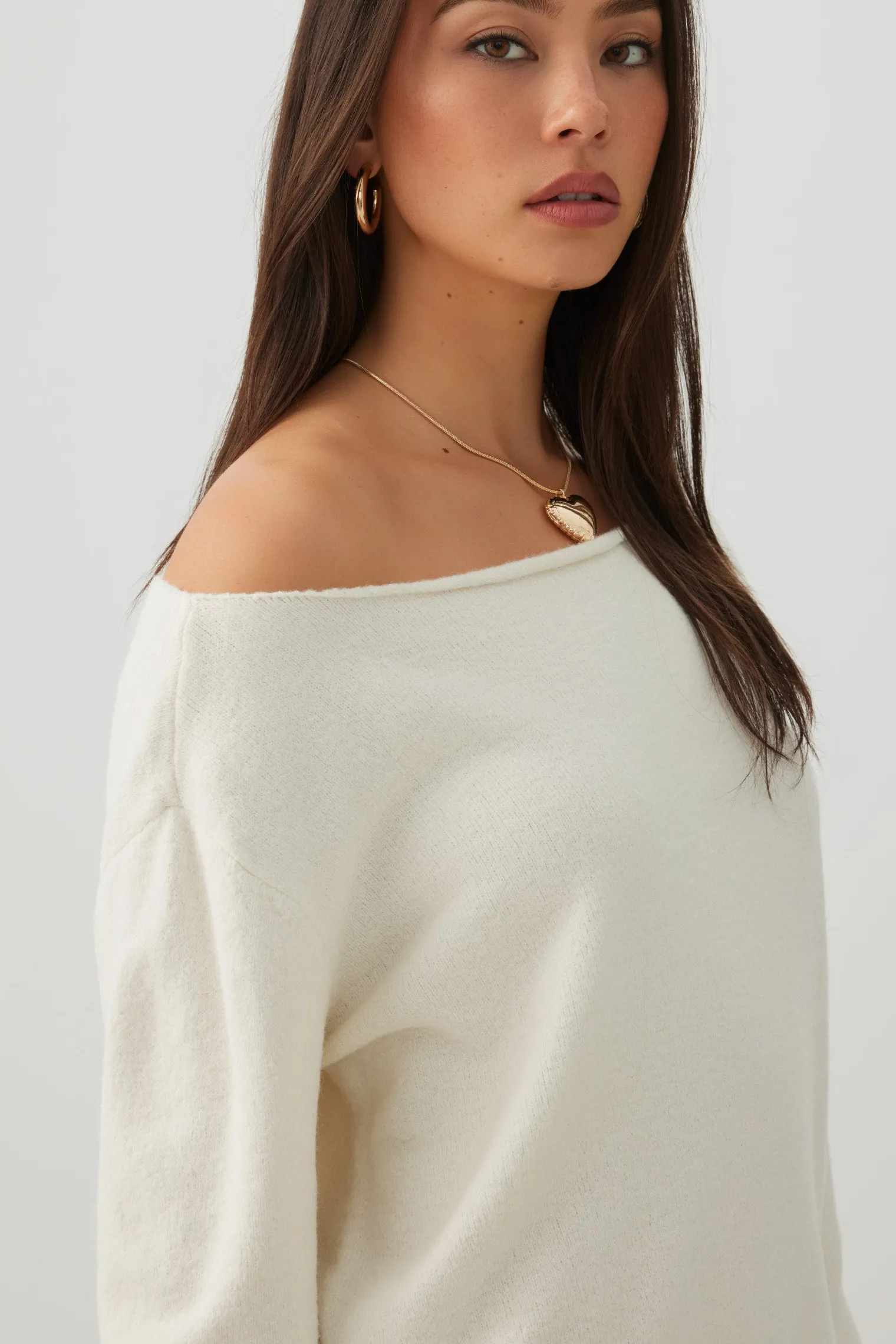 Off Shoulder Knit Sweater