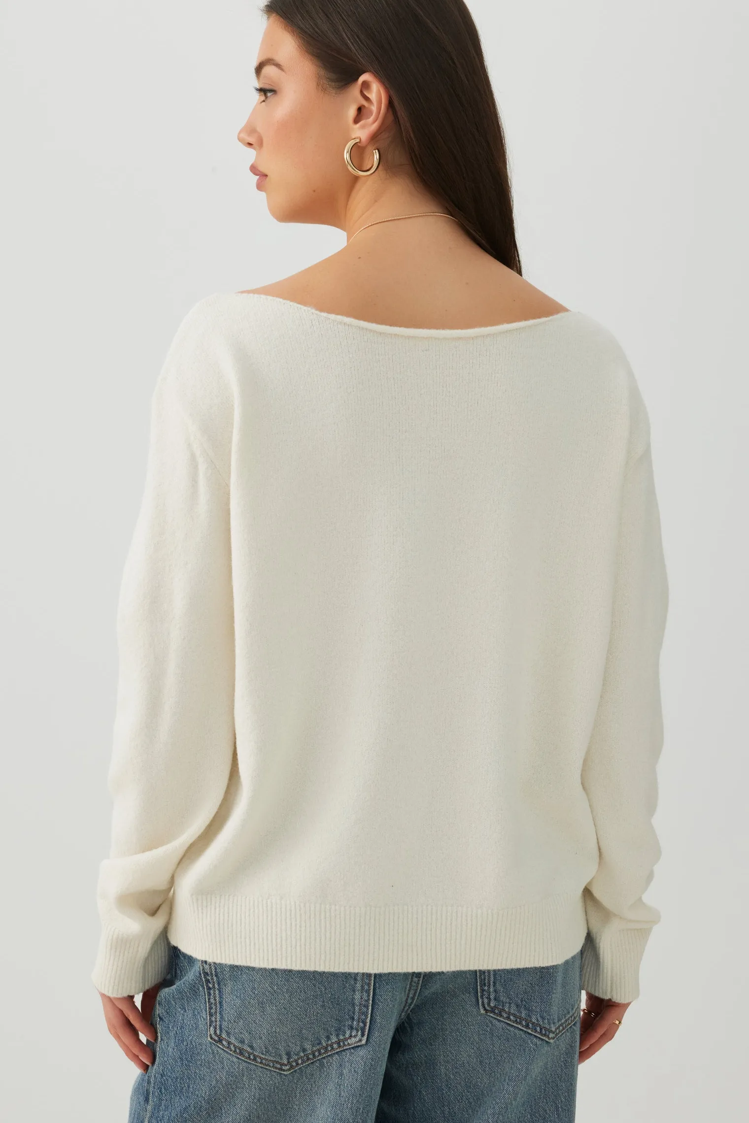 Off Shoulder Knit Sweater