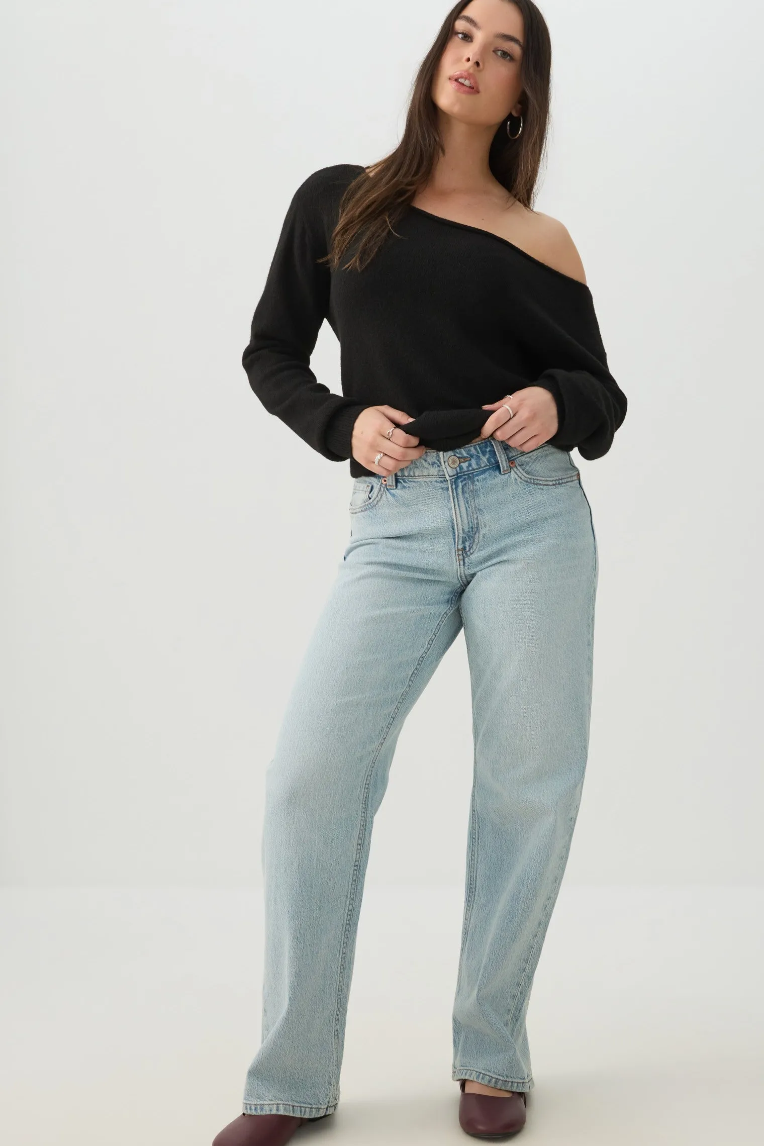 Off Shoulder Knit Sweater
