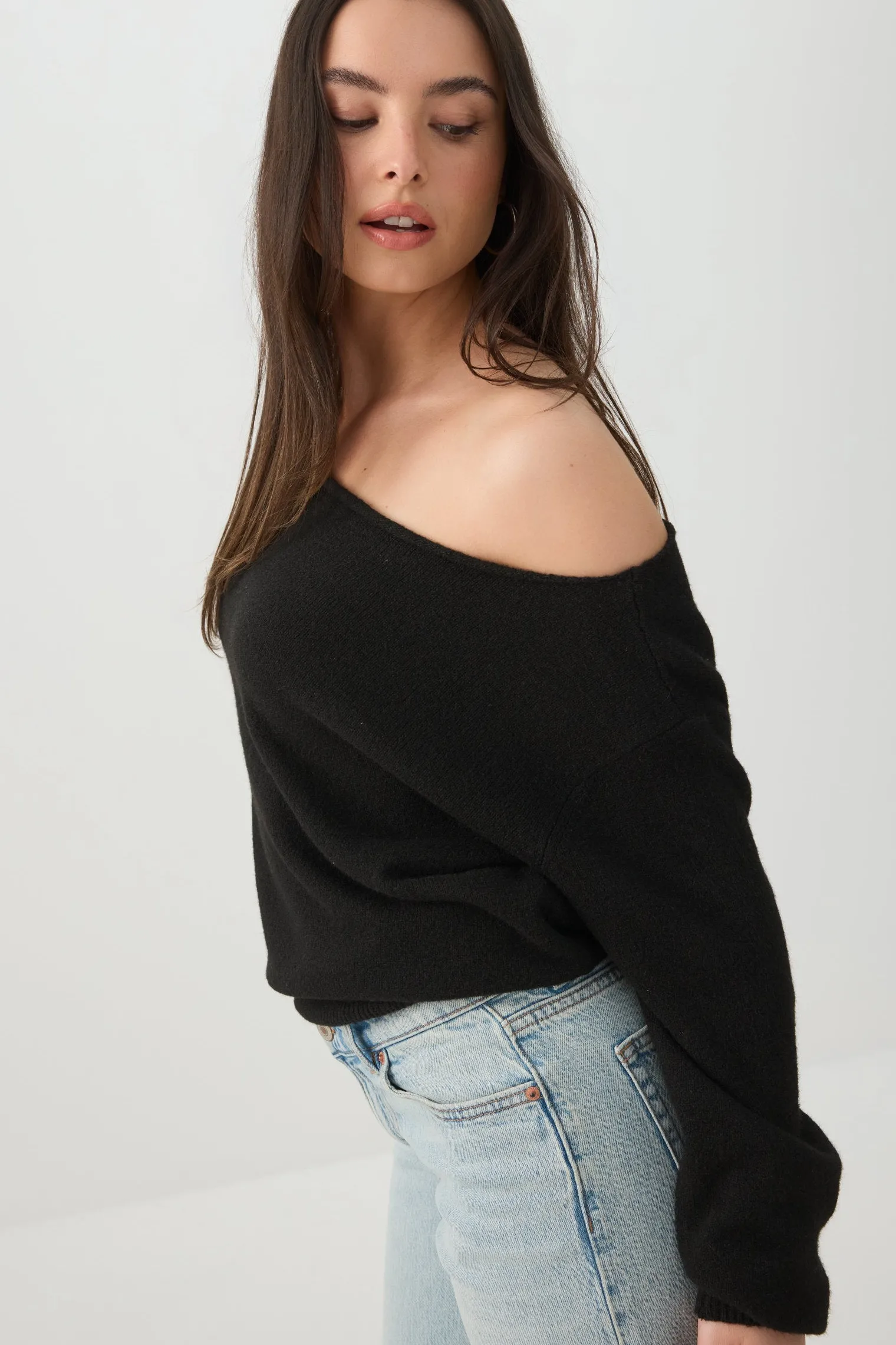 Off Shoulder Knit Sweater
