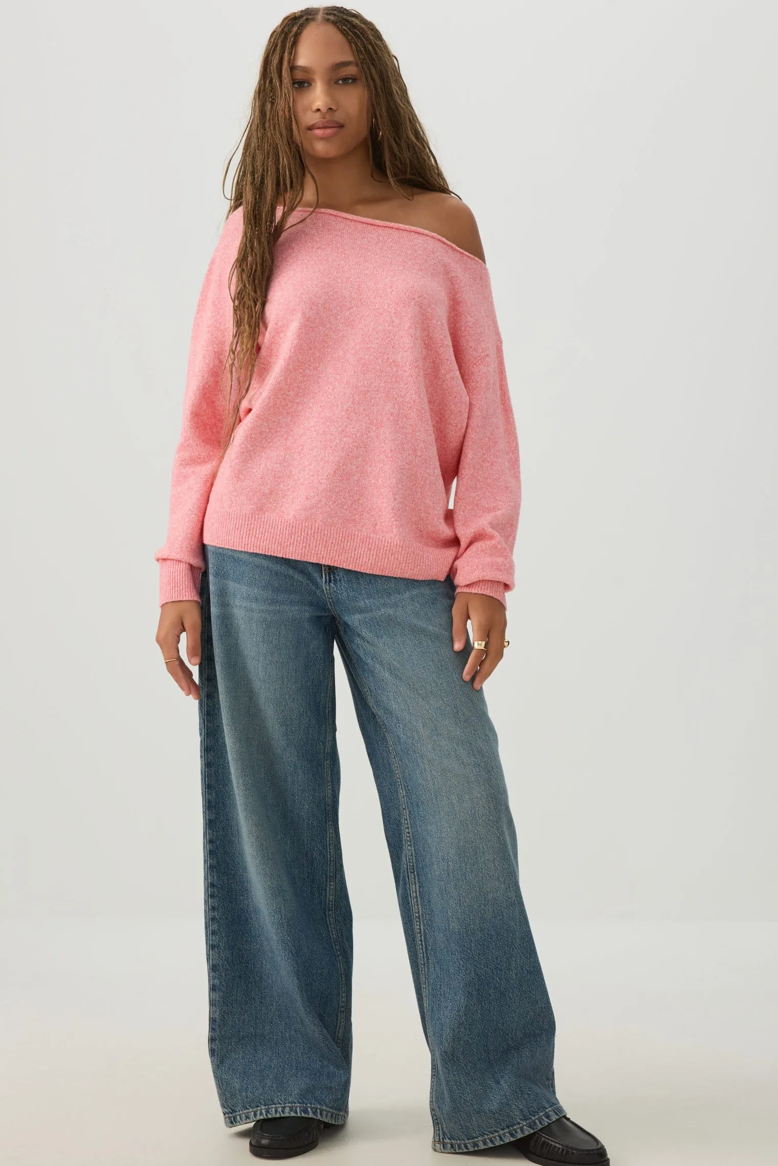 Off Shoulder Knit Sweater