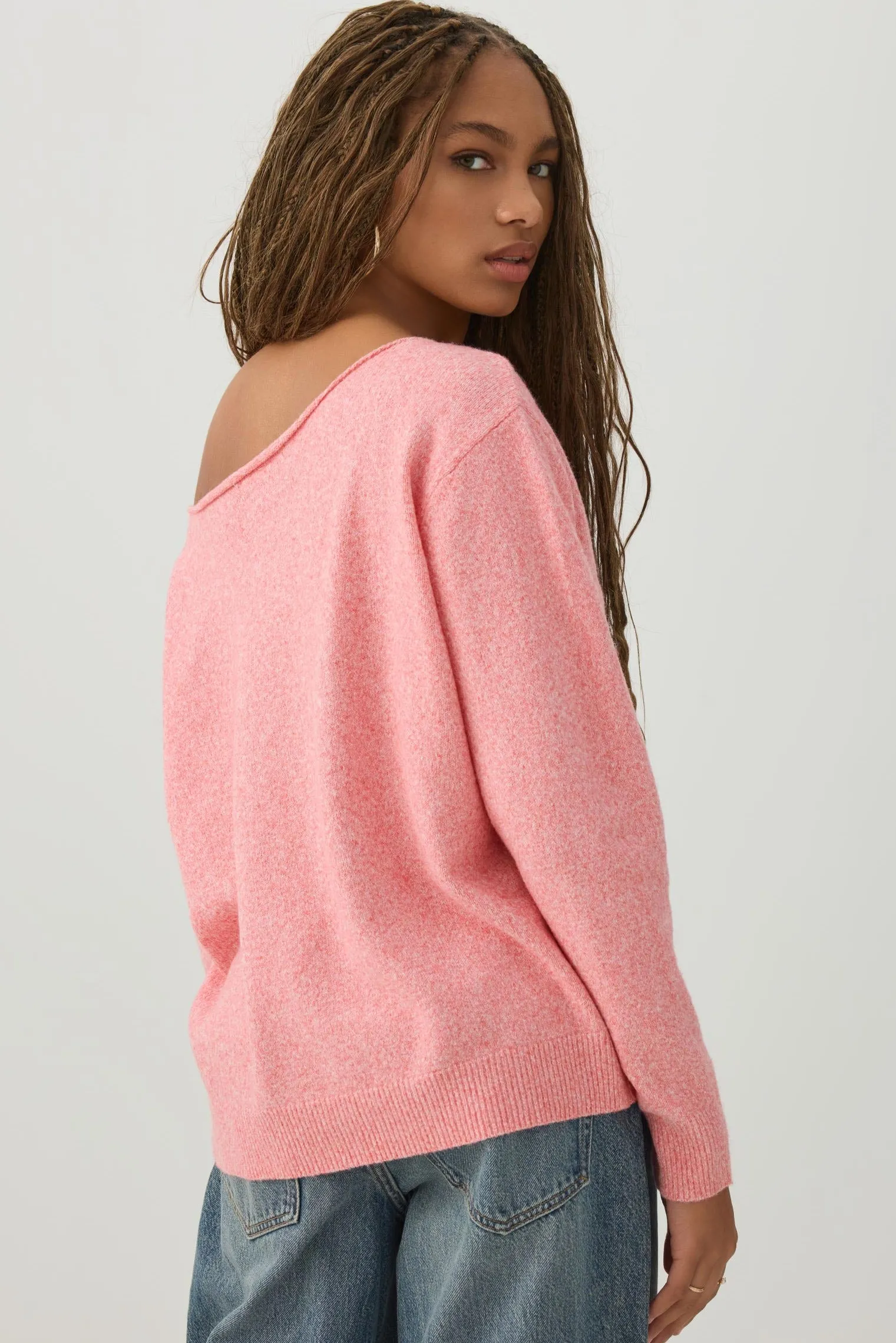 Off Shoulder Knit Sweater
