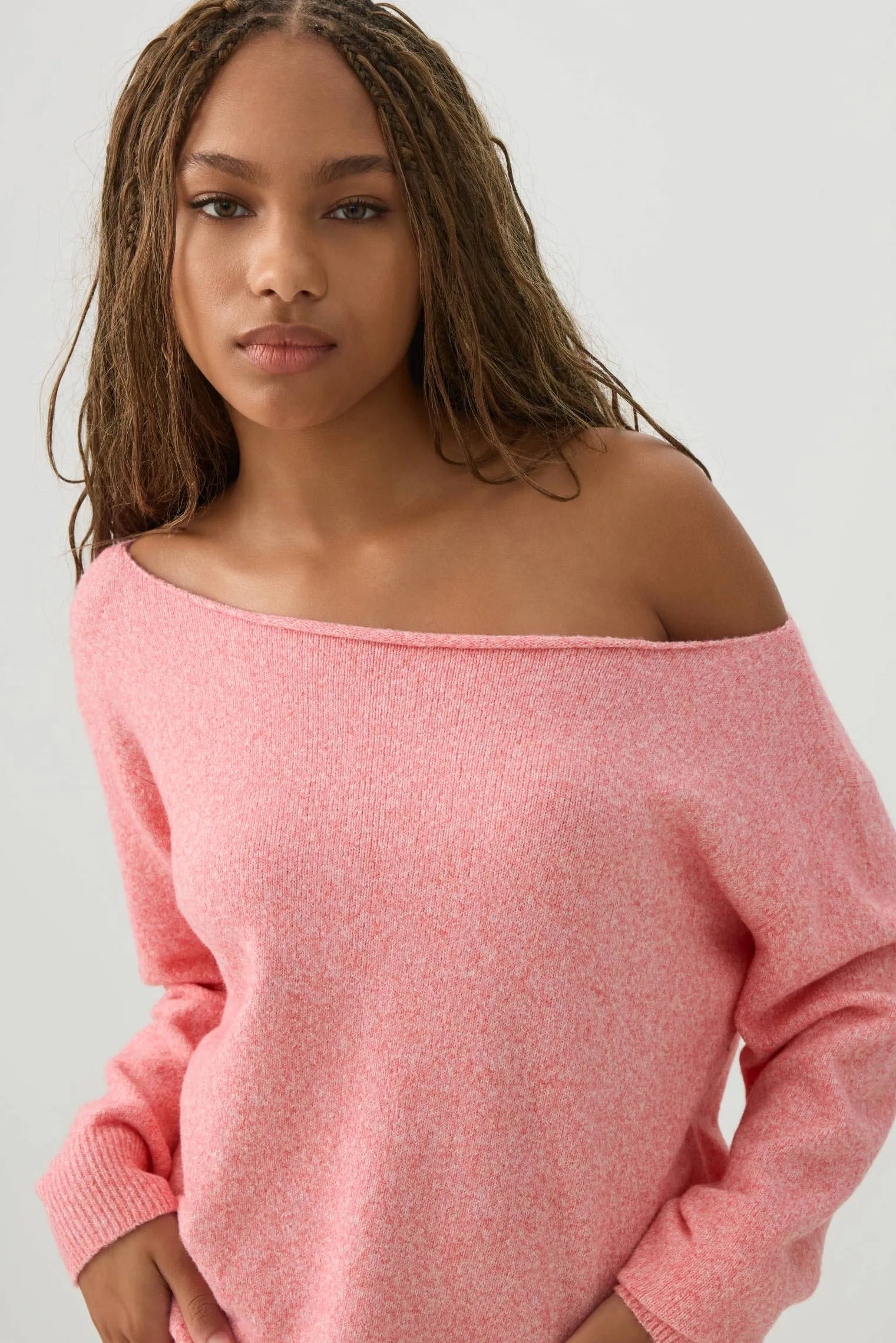 Off Shoulder Knit Sweater