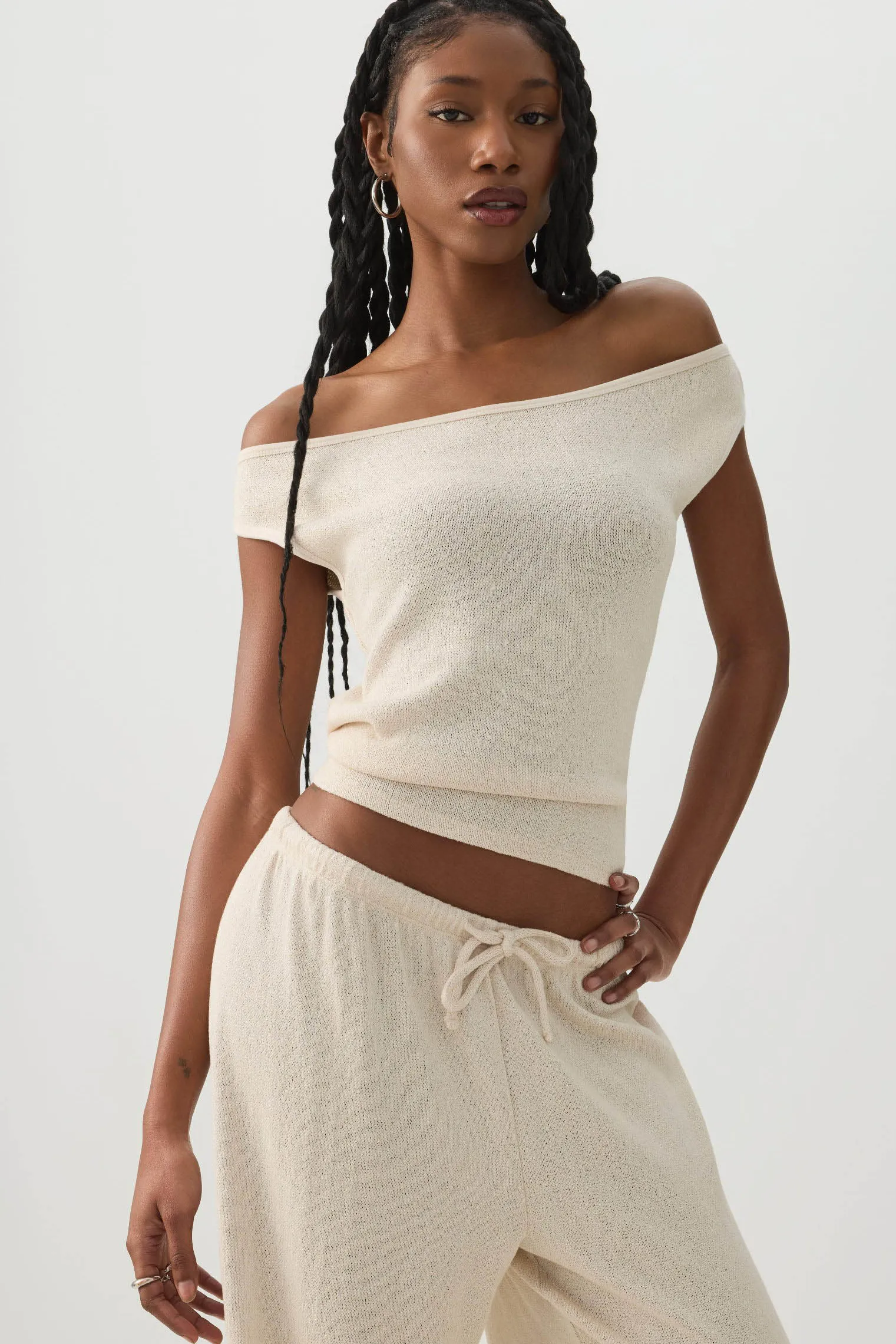 Off Shoulder Knit Top