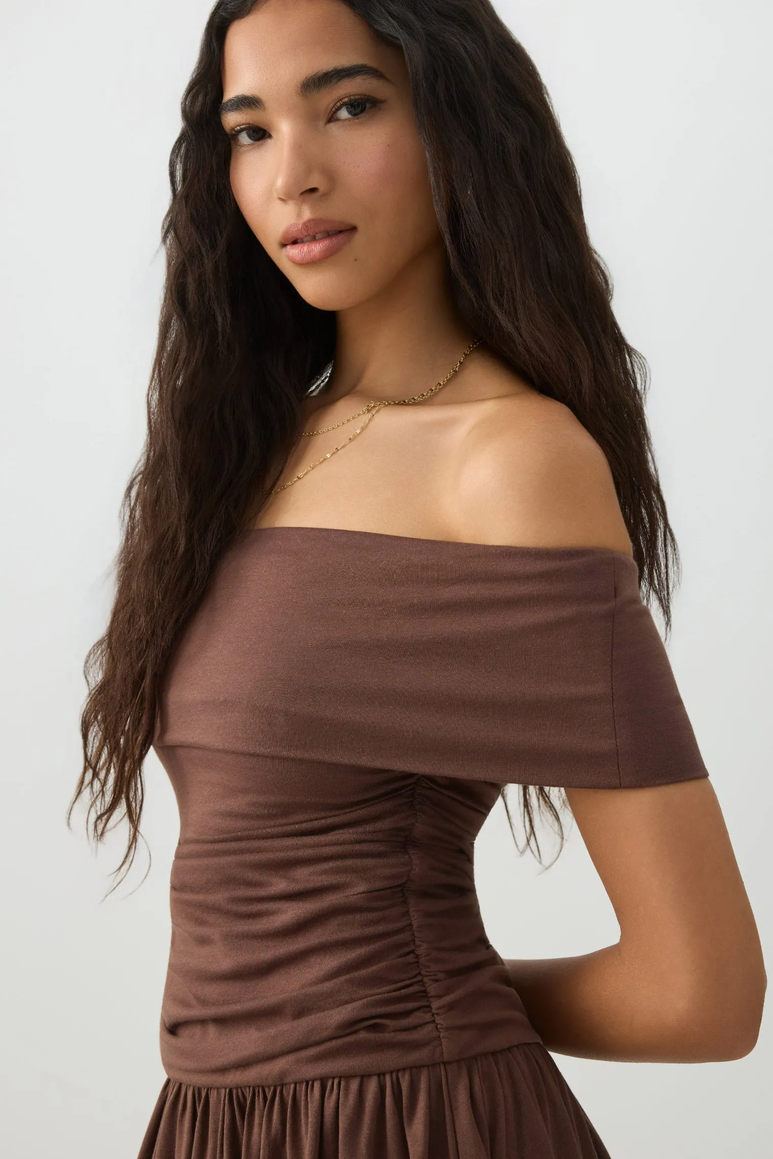 Off Shoulder Midi Dress
