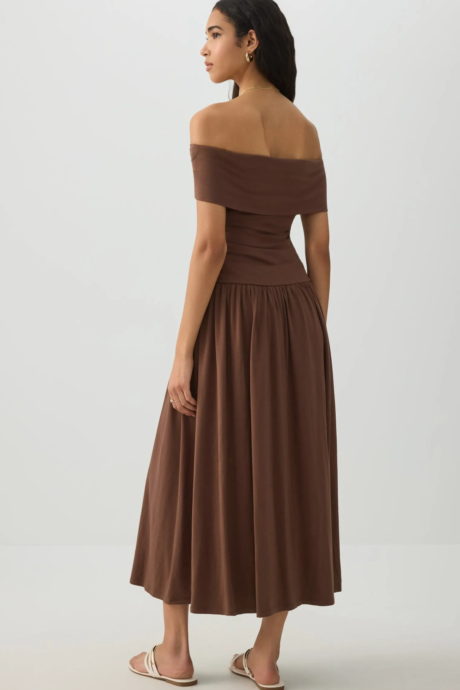 Off Shoulder Midi Dress
