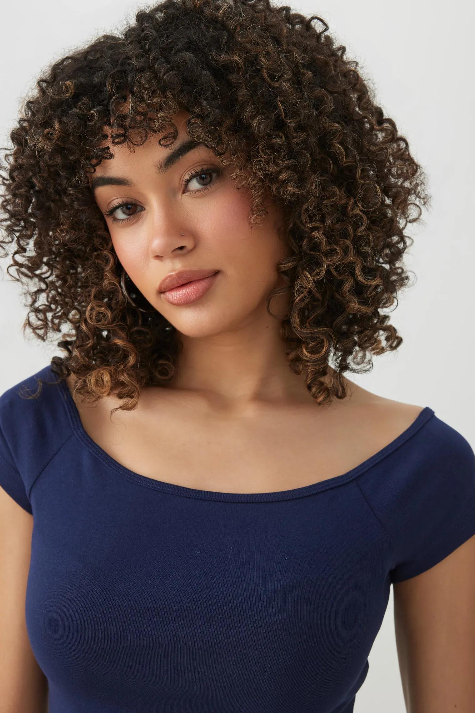 Off Shoulder Rib Crop Top