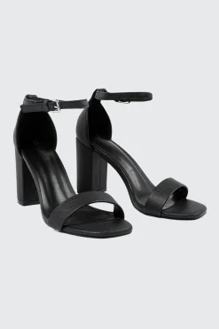 One Band Block Heel Sandals