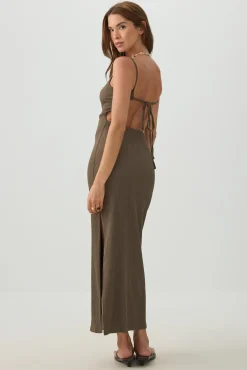 Open back Bodycon Midi Dress