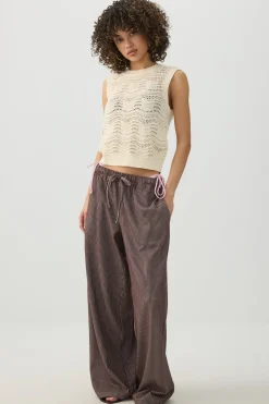Open Stitch Cropped Sweater Vest