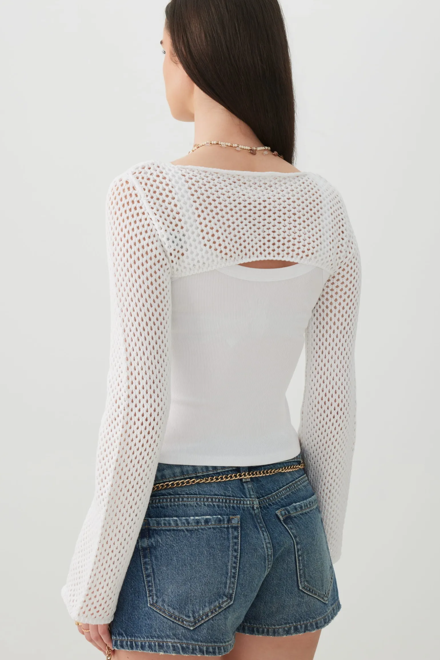 Open Stitch Knit Shrug