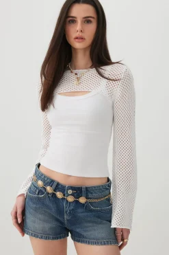 Open Stitch Knit Shrug