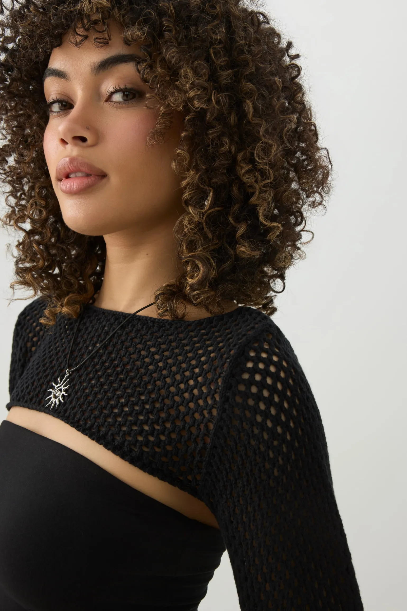 Open Stitch Knit Shrug