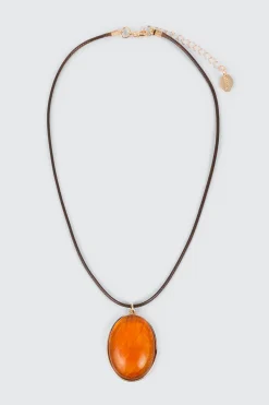 Oval Pendant Cord Necklace