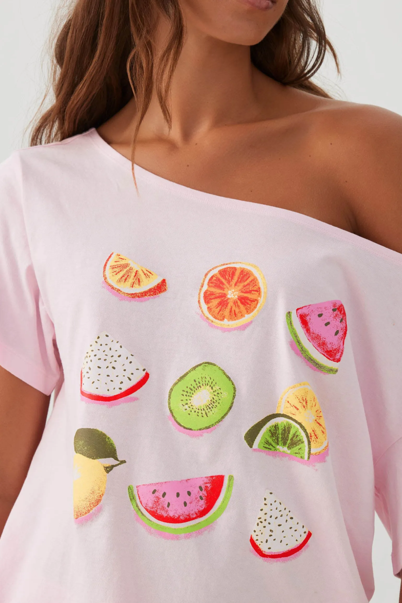 Oversized Off Shoulder PJ T-Shirt