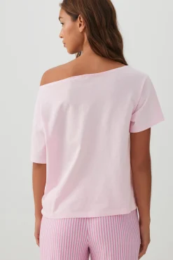 Oversized Off Shoulder PJ T-Shirt
