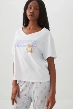 Oversized V-Neck PJ T-Shirt