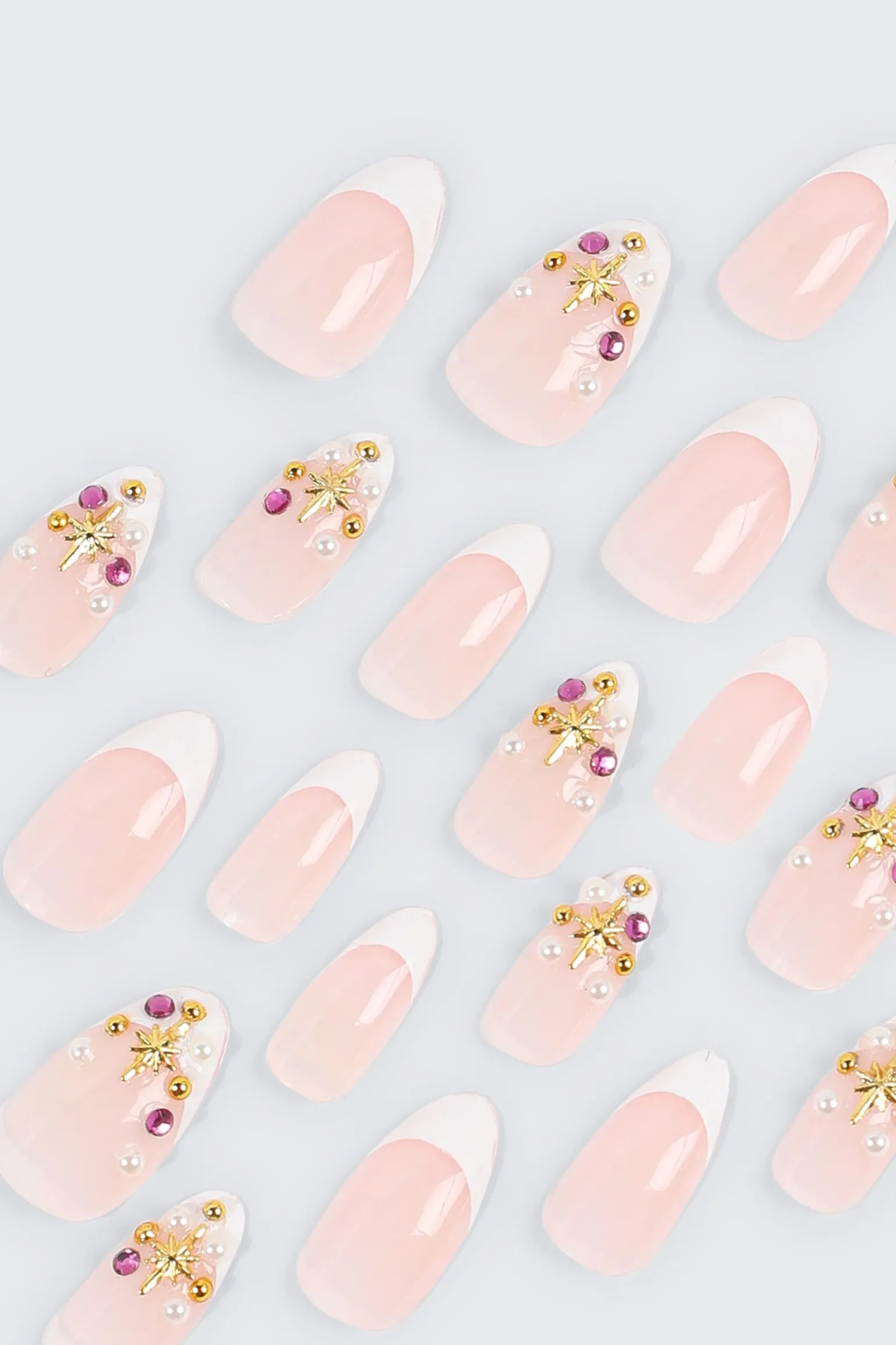 20-Pack Almond Press On Fake Nails