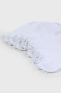 4-Pack Ankle Socks with Ruffled Edge