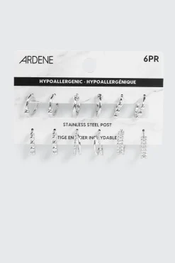 6-Pack Assorted Hoop Earrings